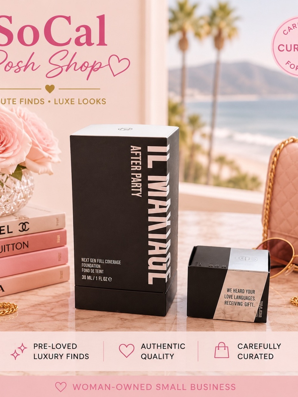 New IL MAKIAGE After Party Full Coverage Foundation & Blender- Shade 050